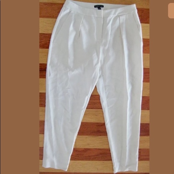 Eileen Fisher Pants - NEW EILEEN FISHER WHITE PLEATED STRETCH ANKLE PANTS TROUSERS SIZE 0 NWT $258